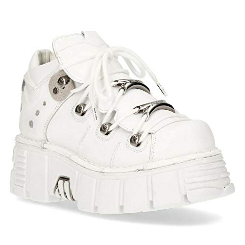 New Rock 106N Women's Tower 100% Leather Goth Platform Punk Fashion Ankle Boots Shoe