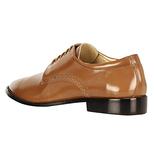 LIBERTYZENO Mens Hornback Print Genuine Leather Lace Up Oxford Dress Shoes3