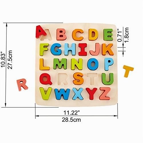 Achiyway – Train Alphabet En Bois Magnétique 28 Pièces – Lettres Double Face Et Animaux – Dès 2 Ans