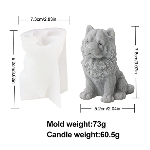 Siliconen kaarsvormen | 3D Chow Chow Vorm Siliconen Kaars Schimmel | Non-stick siliconen hars gietvorm voor epoxyhars… - Afbeelding 5