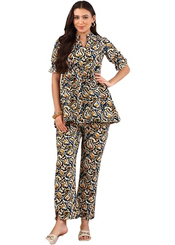 Image of JUSTHER Women's Co-ord Set | Shirt Top & Bottom Pant | Stylish Matching Set | Comfortable Fit Wear | Trendy Look Styling | Easy Movement | Perfect for Casual