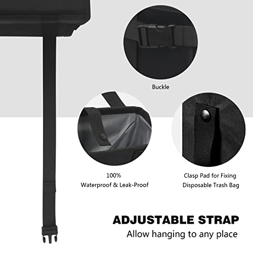 Image of Homelove Car Trash Can, Leak-Proof Waterproof Trash Bin Collapsible Portable Auto Garbage Bag Large Capacity Trashcan Storage Bag Multipurpose Car Organizer Hanging (Black)