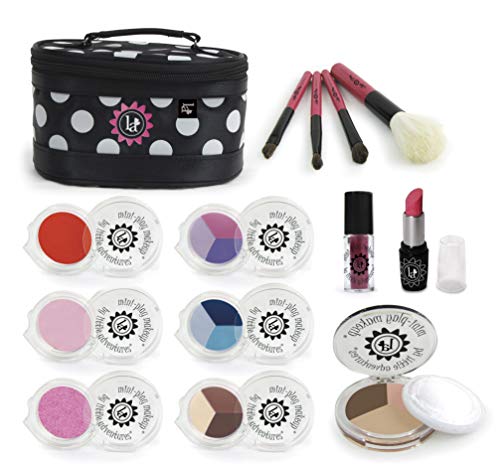 MINI-PLAY MAKEUP Deluxe Black Purse & Kids Pretend Makeup Kit