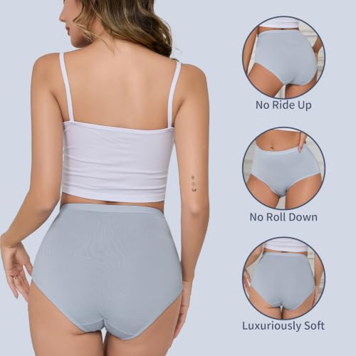 Image of Womens Underwear Pack,C Section High Waisted Tummy Control Moisture-Wicking Brief Underwear,plus size Panties 6Packs