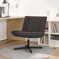 Gecheer Modern Swivel Chair - Sheep Leather, Metal Frame, 360° Rotation, Living Room Furniture Model42007337