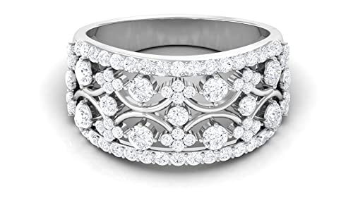 Certified Moissanite Wedding Ring For Women, D-Vs1 Quality, Moissanite Vintage Inspired Band - Ready To Gift