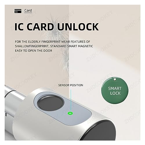 Cerradura inteligente Tuya Bluetooth con bombín electrónico ajustable y RFID 7