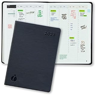 Inamio 24 - 2023 Dated Diary A5 Week to View Planner Includes Monthly Views Annual Calendar with 24 Hour View and Japanese Design, Notes and Hardcover A5