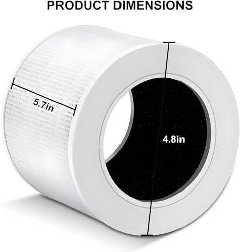 Image of Replacement Filter compatible with Levoit Core Mini Air Purifier, Supports HEPA Sleep Mode, High-Efficiency Activated Carbon for Removal of Smoke, Odour, Allergens, Pollen, 1 Pack
