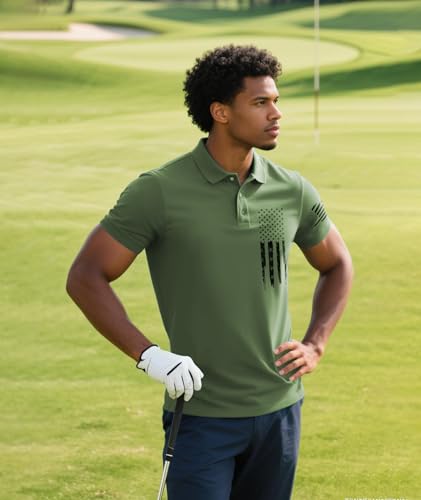 JACKETOWN Men's Polo Shirt Patriotic Graphic Short Sleeve American Flag Golf Shirt Independence Day4