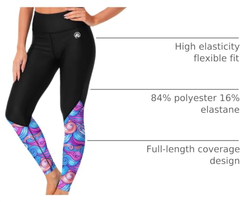 Image of AOBUTE Women Swim Pants UPF 50+ Rash Guard Pants High Waisted Swimming Leggings