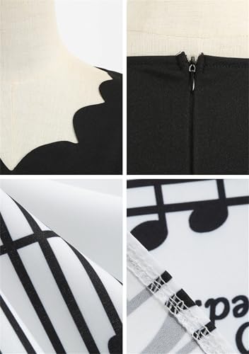 DIACACY Womens Vintage Cocktail Swing Dress Trim V Neck Long Sleeve Hepburn Rockabilly Prom Dress A Line Tea Party Dress4