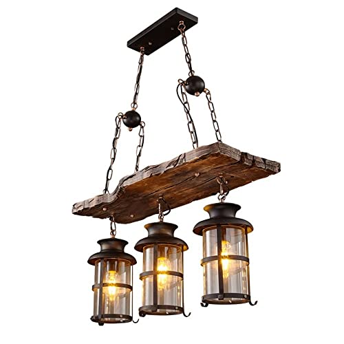 Lustre de plafond en bois rétro pour illuminer vos repas en famille et sublimer la cuisine