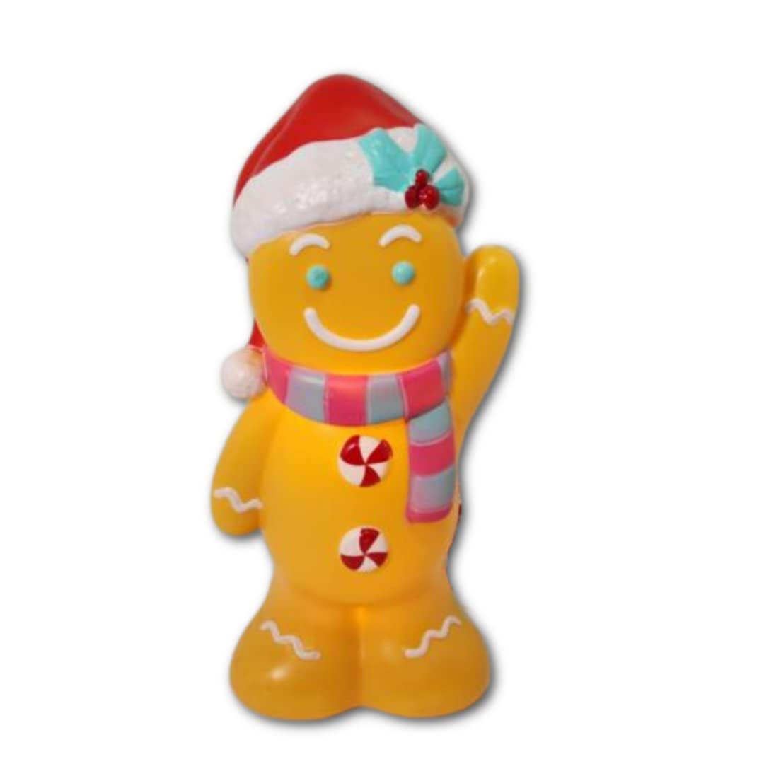 Retro 11 inch LED Plastic Gingerbread Man Blow Mold Indoor Lighted