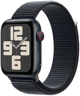 Apple Watch SE GPS + Cellular, 44 mm Aluminiumgehäuse Mitternacht, Sport Loop Mitternacht