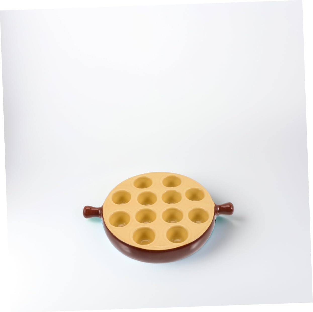 Cabilock Snail Plate Compartment Escargot Dish Baking Tray Handle Porcelain Escargot Serving Plate