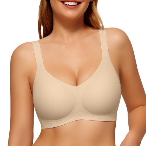 LetsJoli Wireless Bras for Women No Underwire Full Coverage Push Up Bra Support Plus Size Bras for Older Women Bralettes（Luofu,3XL - Image 4