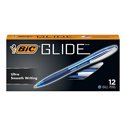 Stylos BIC Glide 1 mm bleu pour écrire sans fatigue lot 216