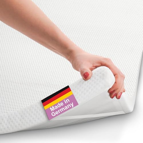 B!HOME Matratzentopper [200x200x4,Kaltschaum] für Matratze Matratzenauflage mit Eckgummi Topper Ideal für Boxspringbetten, Schlafsofas und Camping, Öko-Tex, Made in Germany