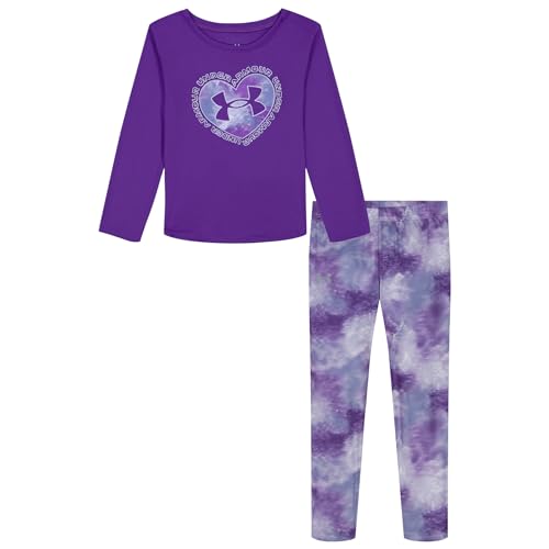 Image of Under Armour Girls' 2-piece Long Sleeve Tee and Leggings Set, Soft & Comfortable