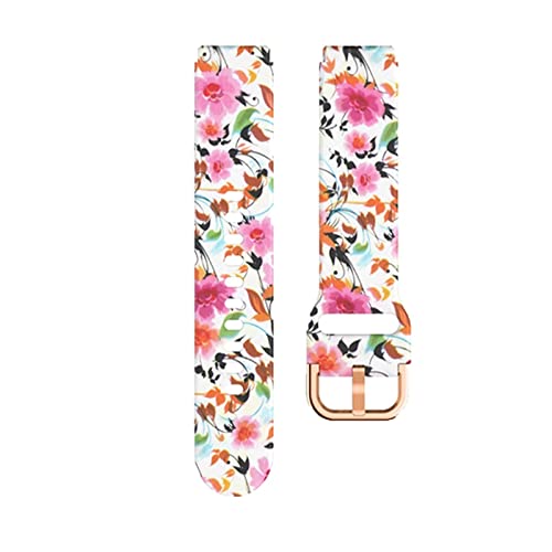 COOVS 18mm Painting Silicone Watchband for Garmin Vivoactive 4S Vivomove 3S Smart Watch for Garmin Venu 2S/Active S Wristband Bracelet (Color : J, Size : 18mm)