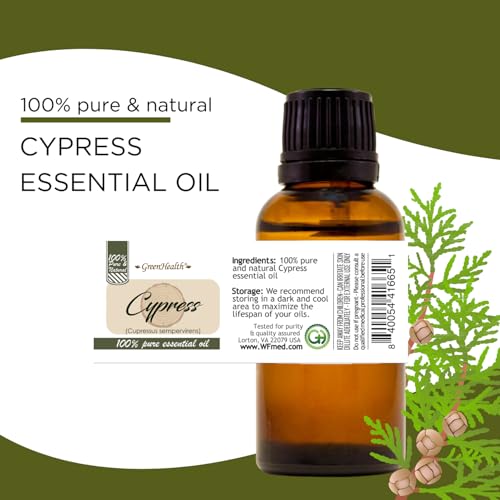 Aceite esencial puro Ciprés 5 ml en botella de vidrio miniatura 5