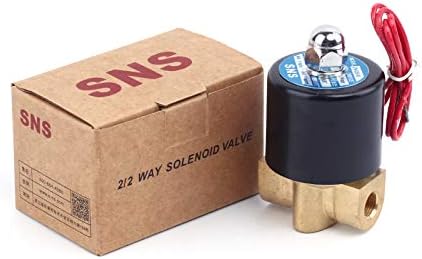 SNS 1/4NPT AC110V Brass Electric Solenoid Valve Normally Closed Water, Air, Diesel 2W025-N08/AC110V
