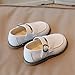 Fashion Autumn Girls Casual Shoes Flat Round Toe Lightweight Solid Color Buckle Dress Shoes Simple Style Toddler Shoes (White, 12-15 Months)