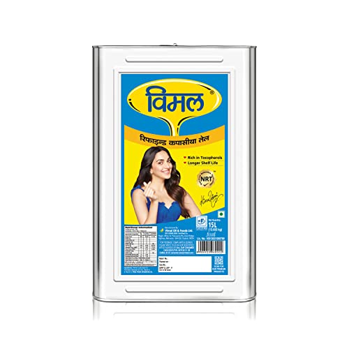 Image of Vimal Cottonseed Oil: Healthy Kapasiya Tel, Refined Cooking Oil for Balanced Diet | Pure Cottonseed Oil (15L)