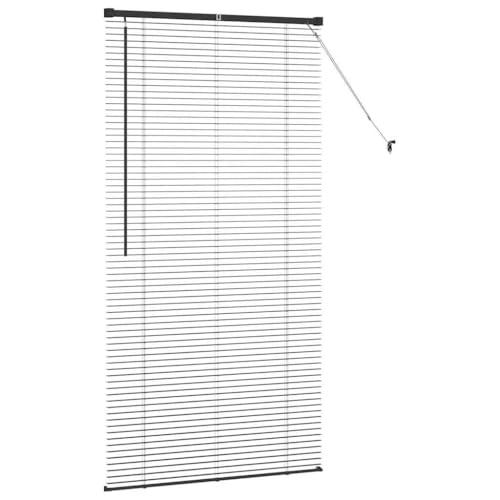 Persiana de aluminio negro de 175x90 cm para regular la luz con total privacidad 7