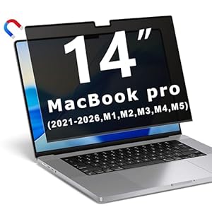 Magnetisch privacyscherm voor Macbook Pro 14 inch (2021-2026, M1, M2, M3, M4, M5, Pro, Max), verwijderbare laptop privacyfilterschild en anti-blauw licht verblindingsbescherming