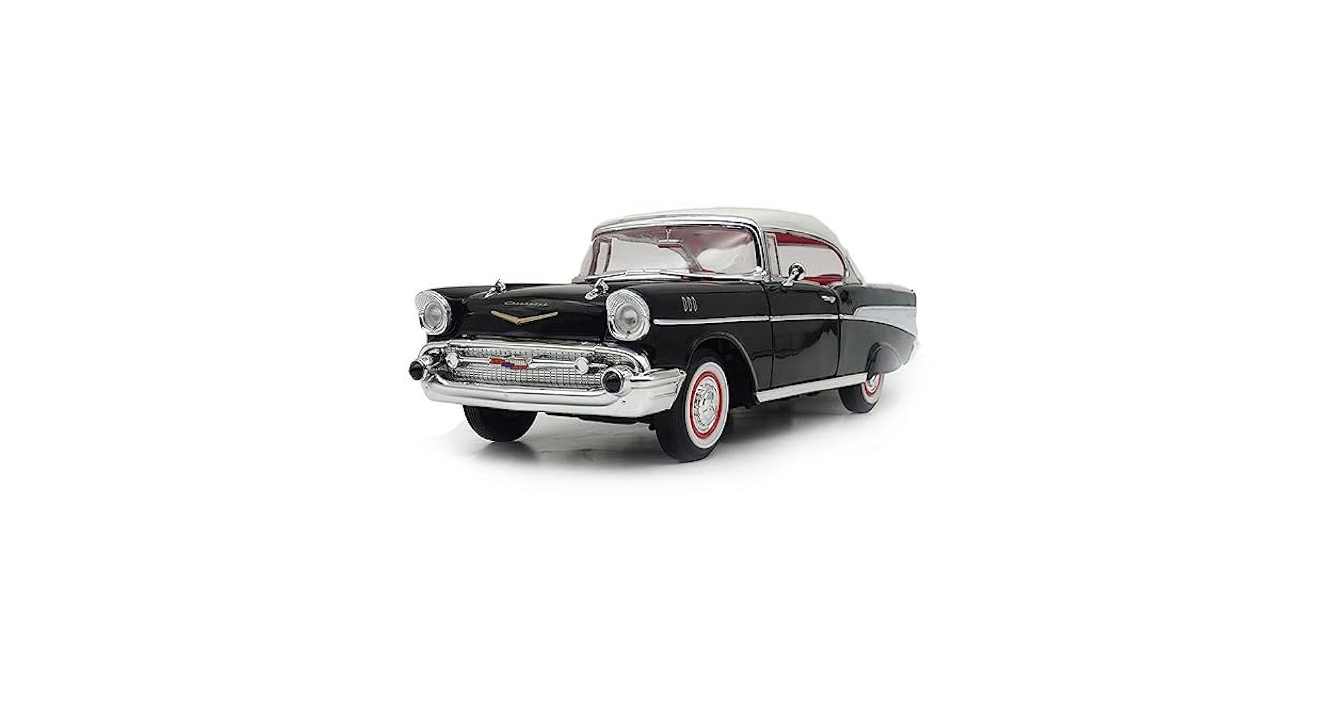Amazon.com: 1957 Chevy Bel Air Hardtop Black with White Top