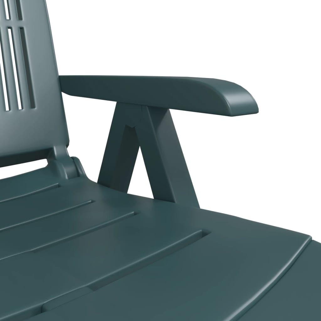 vidaXL Chaise Longue Vert Plastique, Chaise Longue d'extérieur, mobilier d'extérieur, Chaise Longue de Jardin, mobilier de Jardin, mobilier de Patio