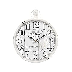 Menterry Retro Round Wall Clock. White Vintage Antique Style. Battery Operated Silent Wall Clocks photo Menterry Retro Round Wall Clock. White Vintage Antique Style. Battery Operated Silent Wall Clocks