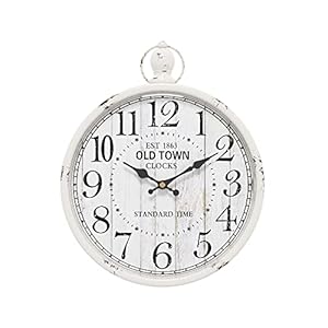 Menterryretroroundwallclockwhitevintageantiquestylebatteryoperatedsilentwallclocksforfarmhousebathroomkitchenbedroomoffice118hx93w  Urban Country Home Decor Menterry retro round wall clock white vintage antique style battery operated silent wall clocks for farmhousebathroomkitchenbedroomoffice 118 h x 93 w  urban country home decor