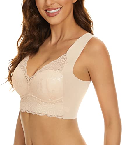 SEAUR Mujer Lace Sujetador Clásico con Relleno sin Aros Bralette Deporte Cómodo para Entrenamiento Fitness Cover