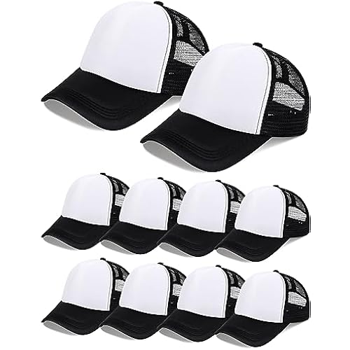 Tarpop 10 Pcs Sublimation Blank Trucker Hats Bulk