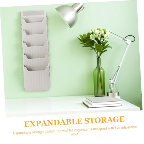 Porte-dossiers mural extensible A5 polypropylène support rangement bureau 5 cases