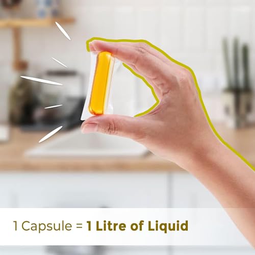 Image of Ecosys 1L Kitchen Cleaner Capsules With Refillable Spray Bottle |Eco-Friendly Cleaner for Kitchen Surface, Mixer, Grinder, Exhaust Fan, Chimney |Effective Kitchen Cleaner-Pack of 1|1 Pack =1L