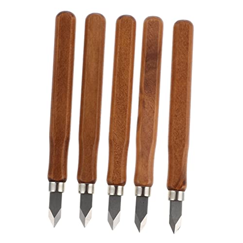 ULDIGI 5piezas Cuchillos De Tallado Para Madera Con Mango De Madera De Manganeso Duraderas Para Manualidades y Marcado Preciso Carpintería Herramientas Para Principiantes y Expertos