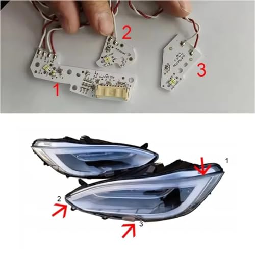 Placa de luz blanca DRL soluciona faros apagados en Tesla Model S módulo circuito balasto 5