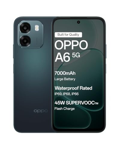 Image of OPPO A6 5G Smartphone, 6.7-inch Screen 120Hz, 7000mAh Battery, 45W SUPERVOOCTM Fast Charge, 8MP Front Camera & 50MP Main Rear Camera, Dimensity 6300 Processor, IP69,Ice White:6GB RAM+128G Storage