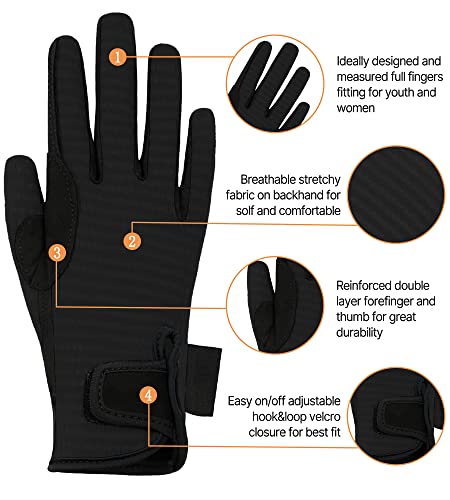 image for ChinFun Women's Horse Riding Gloves Stretchable Equestrian Gloves Brea