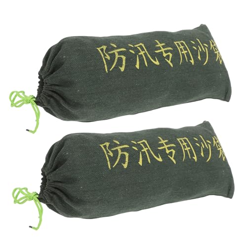 Happyyami 2個 耐候性加厚帆防?沙袋 自吸水膨張機能付き ガレージ ドア用洪水防止土嚢袋 緊急用多機能水害対策