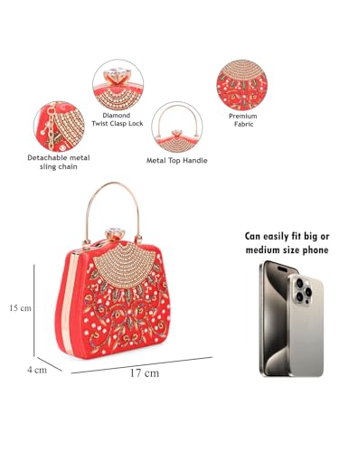 Image of TOOBA Handicraft Trendy Stylish Wedding Clutch Purse For Women with XX Design Clutch