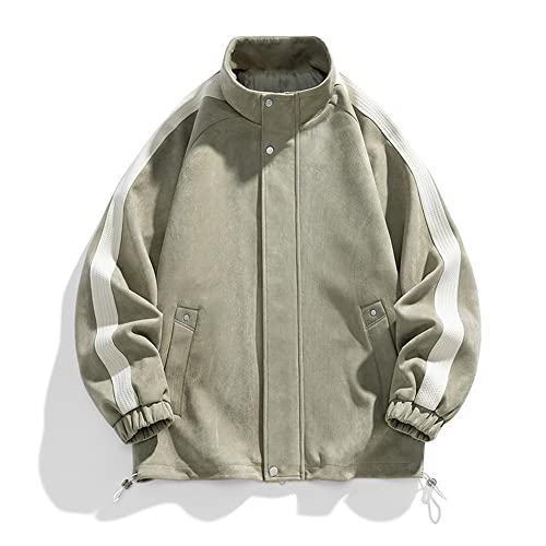 Veste bomber surdimensionnée homme style vintage army blouson zippé vert XL