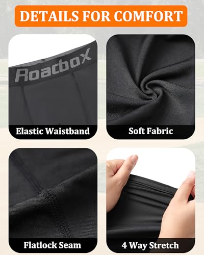 Roadbox Youth Boys Compression Shorts, Kids Baseball Cup Underwear Football Boxer Briefs with Soft Protective Athletic Cup3