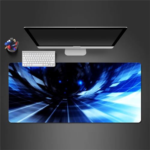 Tapis de souris gaming 1500x800 mm bleu noir résumé pour bureau