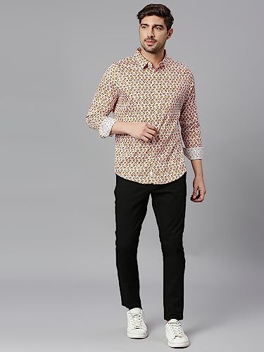 Image of Thomas Scott Men's | Printed | Full Sleeve | Slim Fit | 100% Cotton | Spread Collar | Casual Shirt