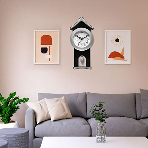 Image of Harbour Analog Stylish New Models Wall Clock with Pendulum for Home Living Room Hall Bedroom (Size Height 40 CM X Width 17.5 CM)- Home Decor Big Size Wall Clock MJ AD 19 GBG 1